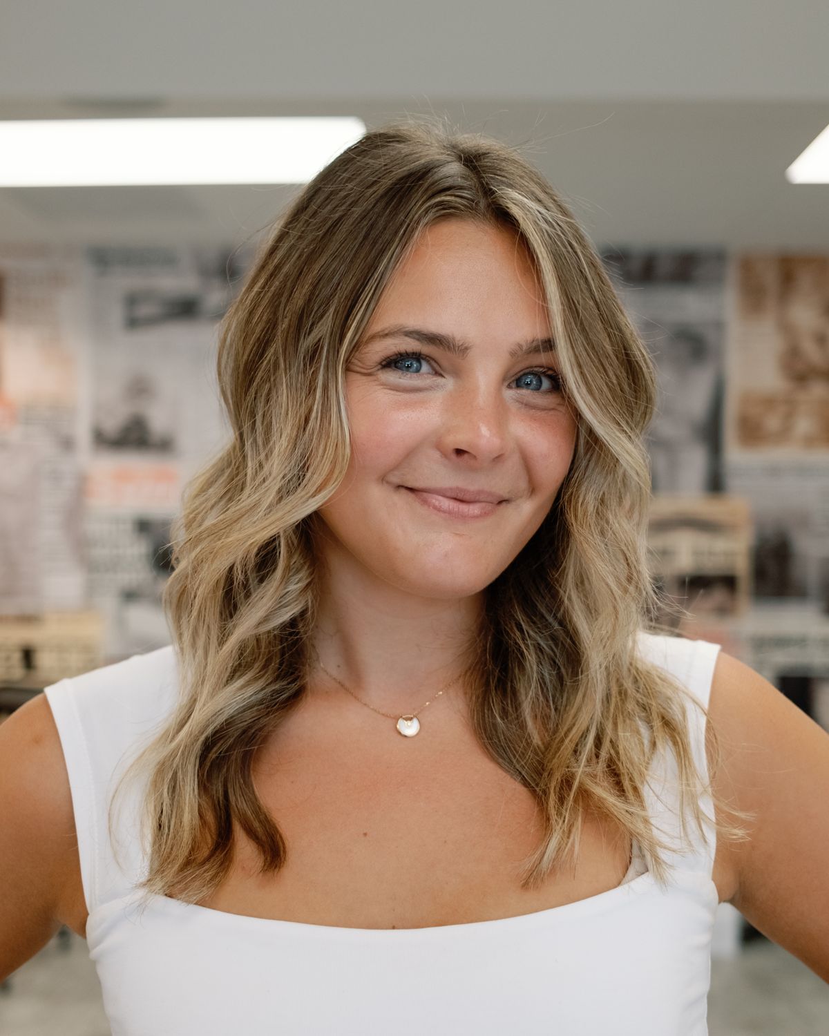 Soft dimensional blonde waves by Vintage Roots Salon